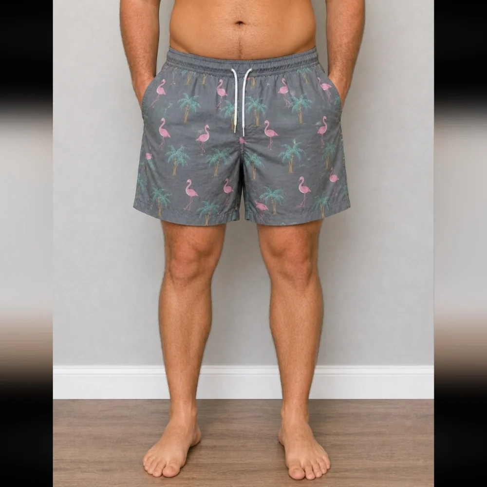 Flamingo Graphic Swim Trunks XXL